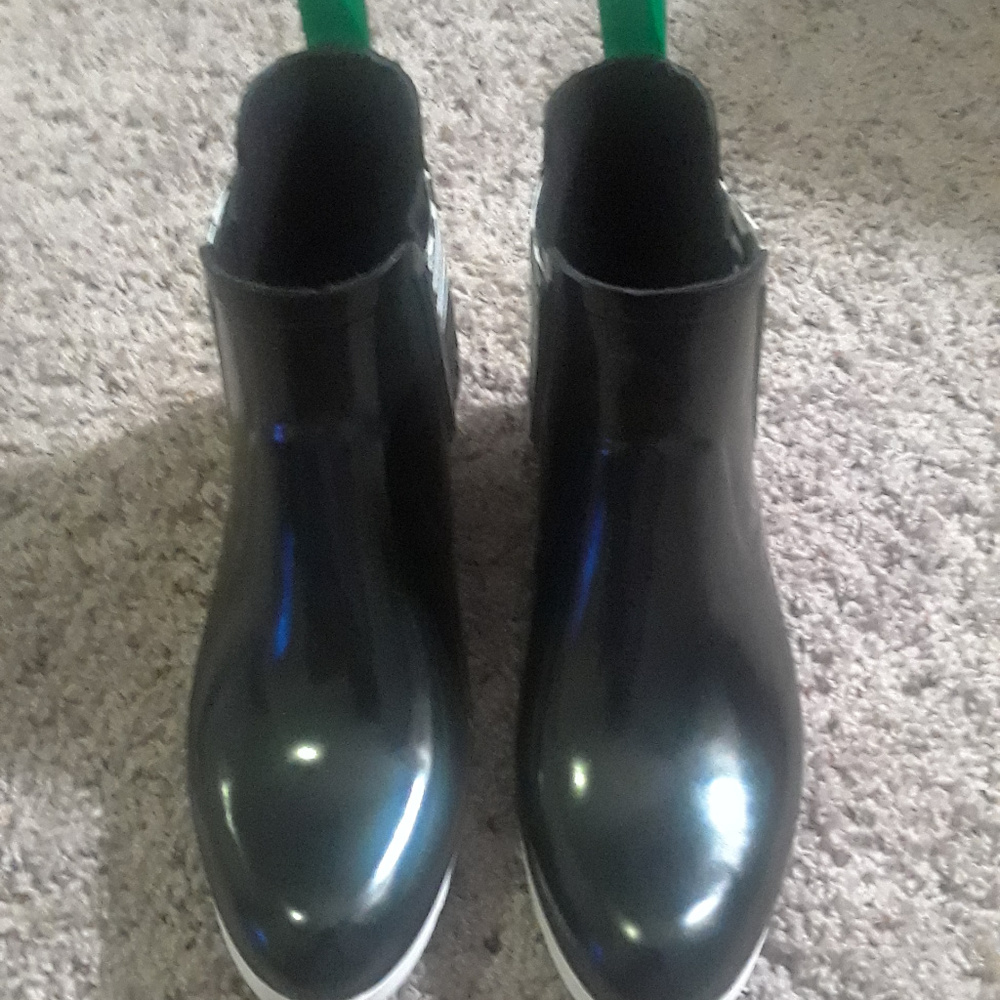 Black rubber boots
